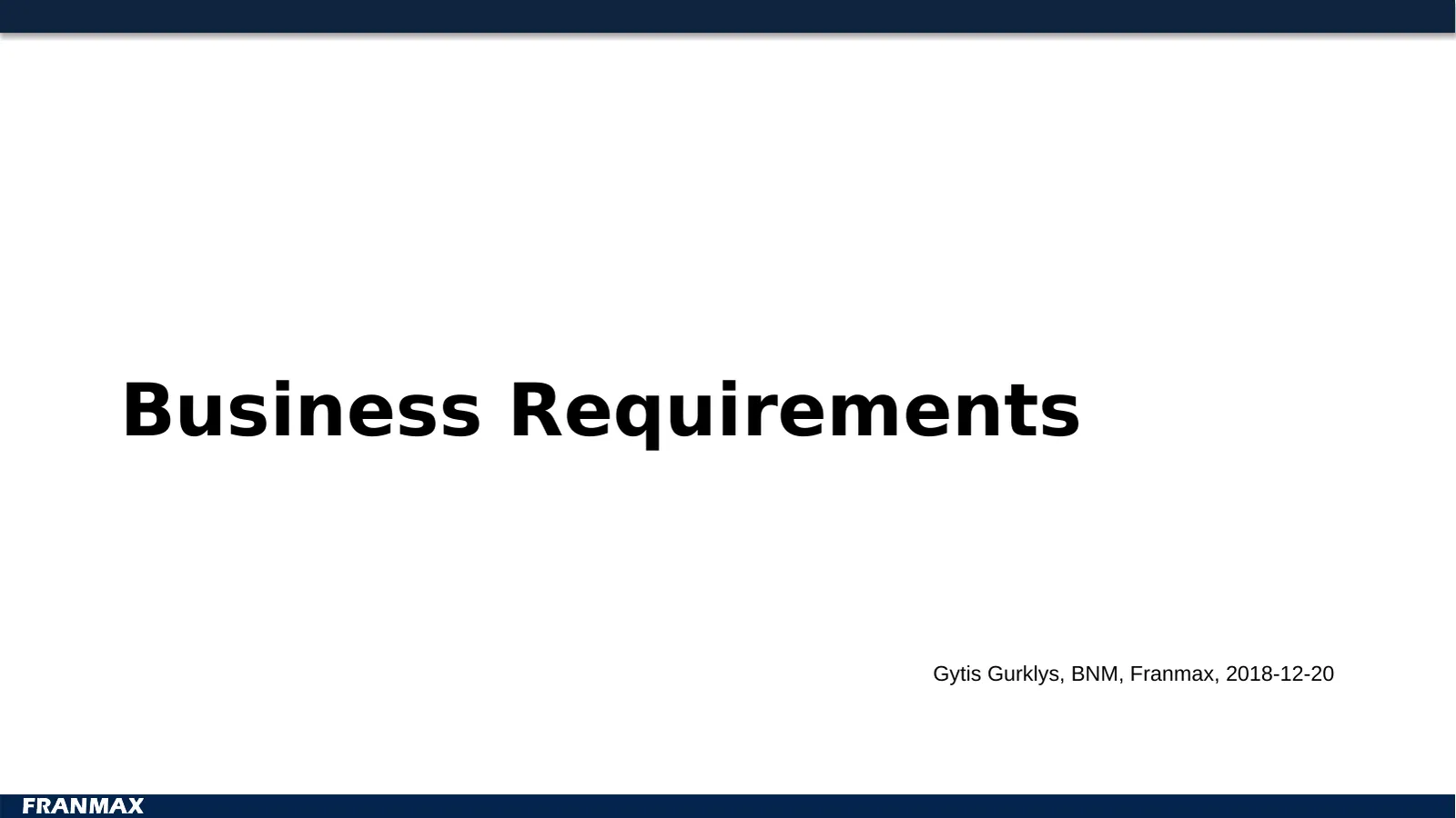 Business Requirements