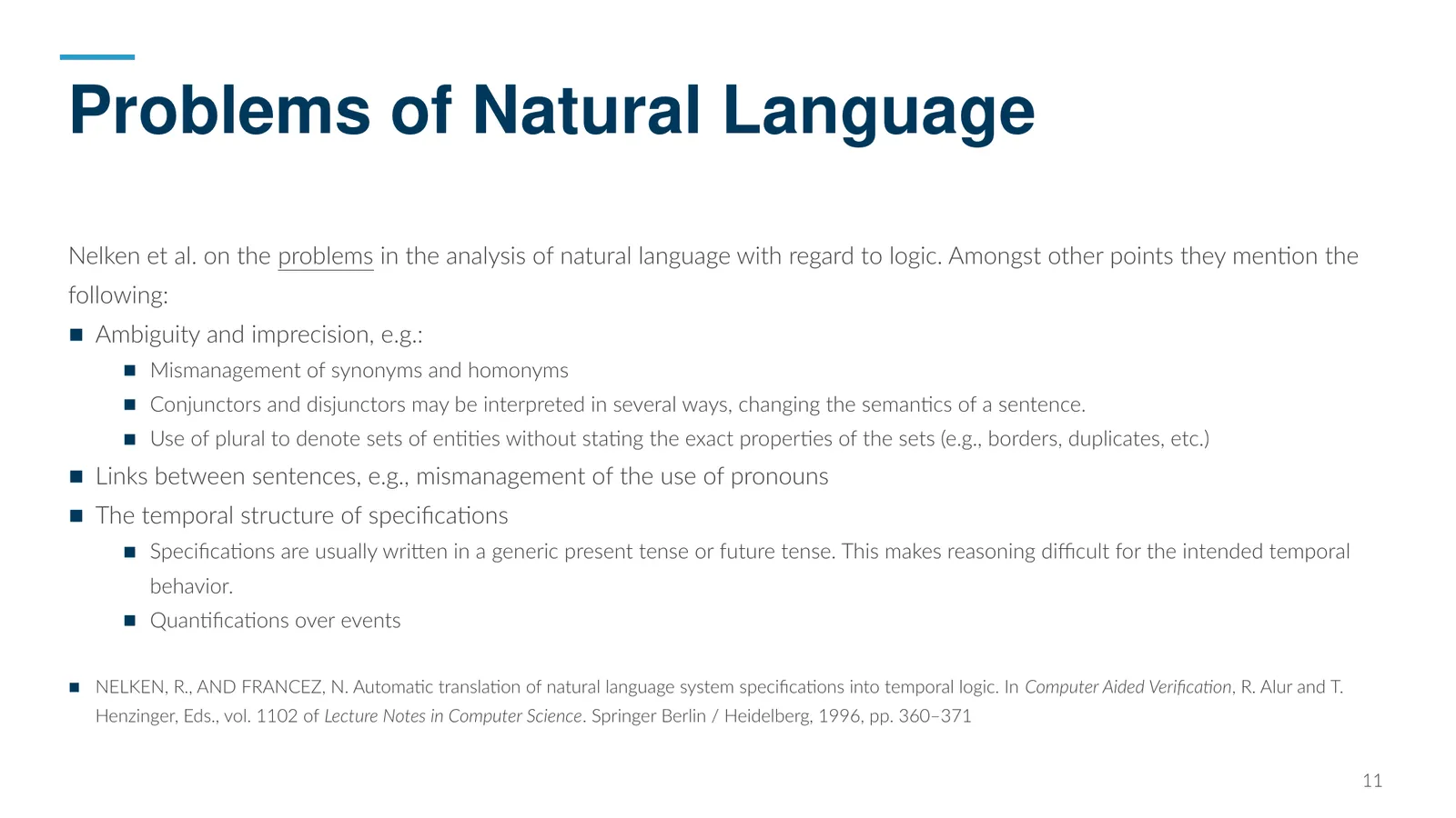 Problems of Natural Language