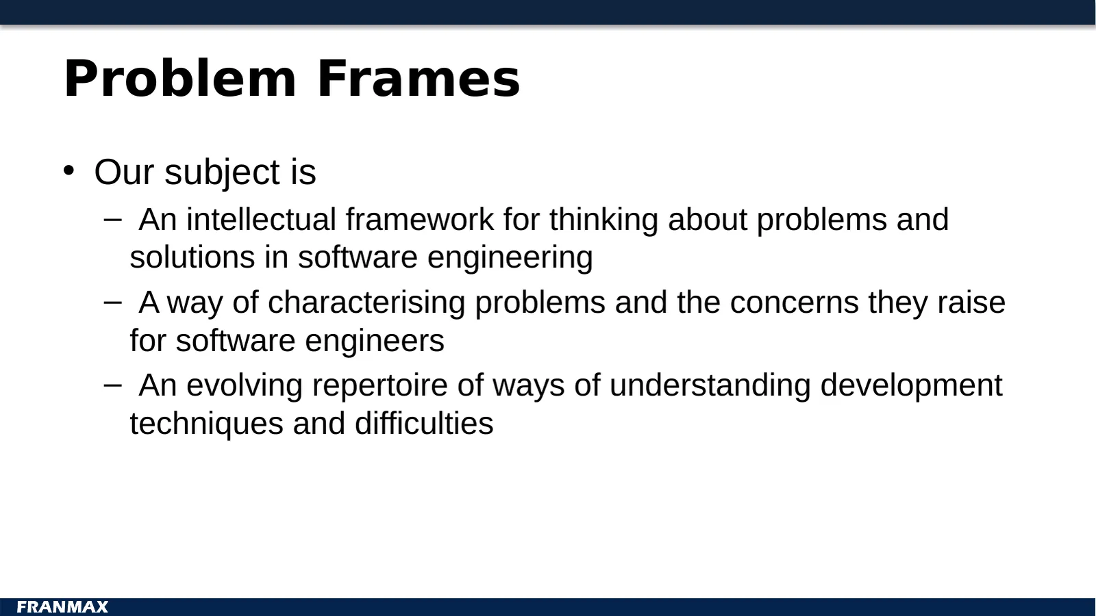 Problem Frames