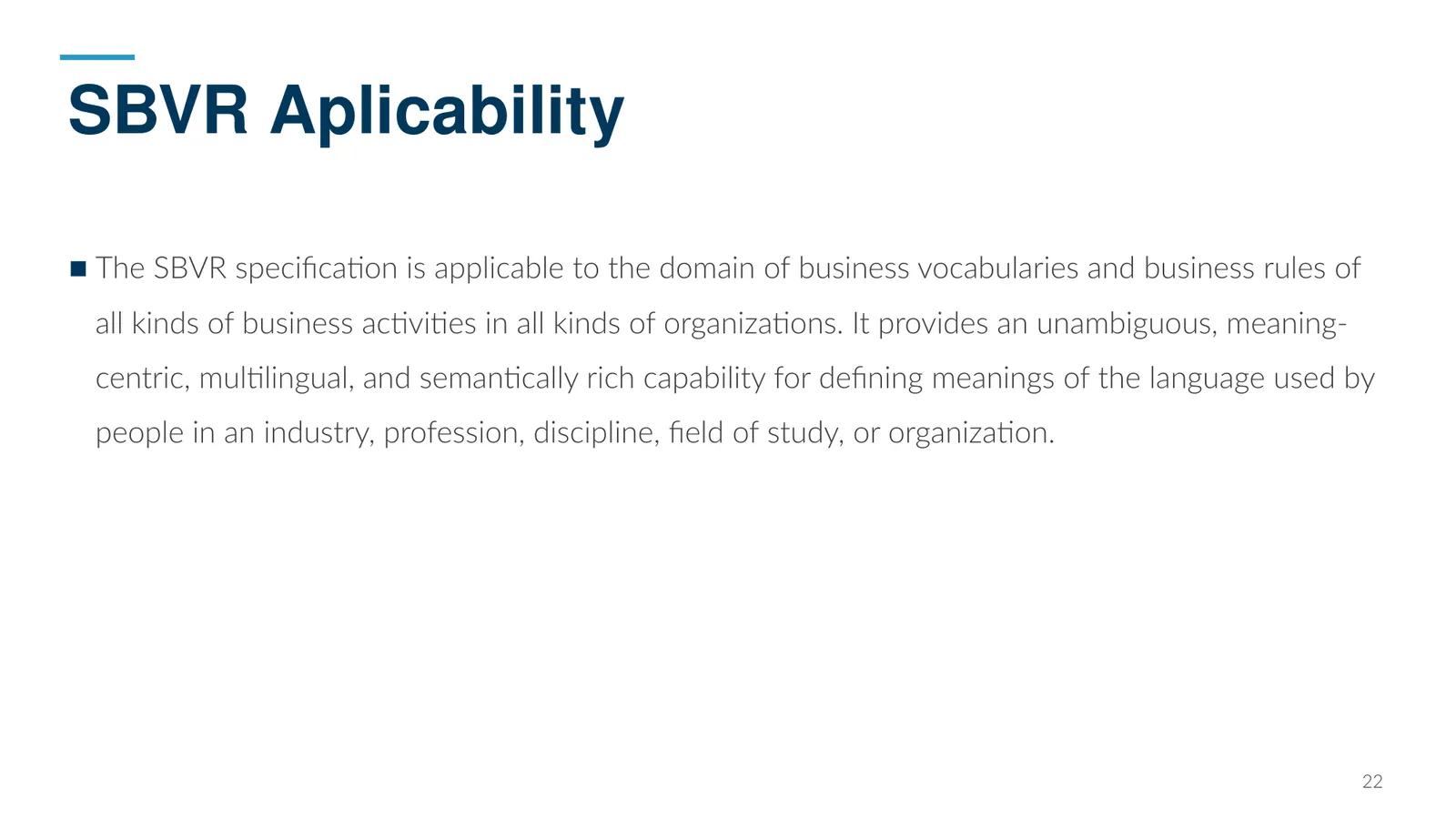 SBVR Aplicability