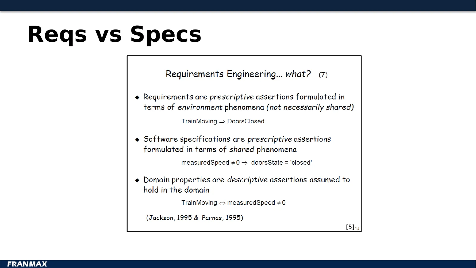 Reqs vs Specs