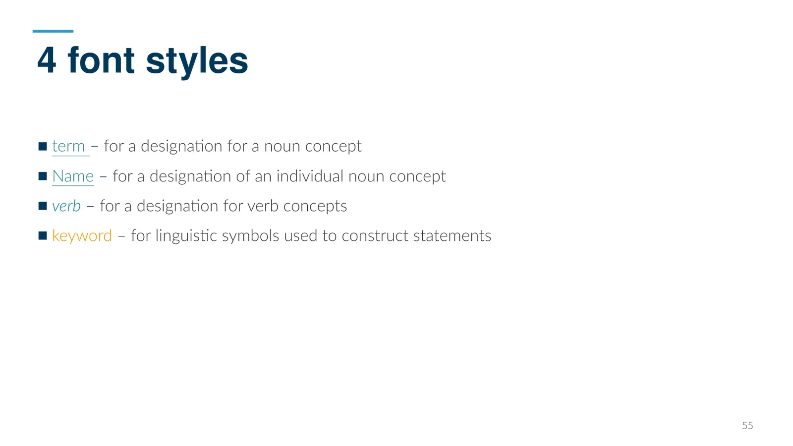 4 font styles